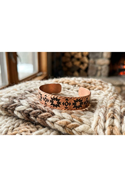 Erol Bakır 100% Handmade Copper |   Copper Seljuk Star Patterned Adjustable C...