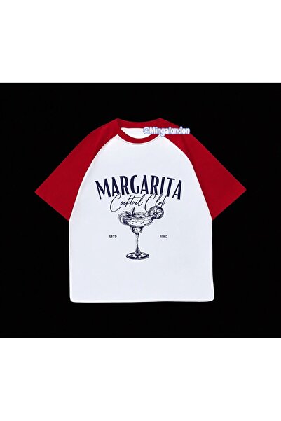 Minga London Margarita Printed Red Raglan Sleeve T-Shirt