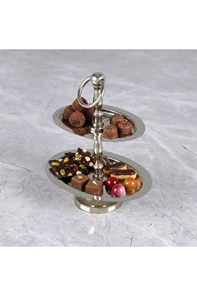 Al Hadaya Mall Stylish and Modern Design Steel Nut Bowl - Silver - 18X13X23 cm