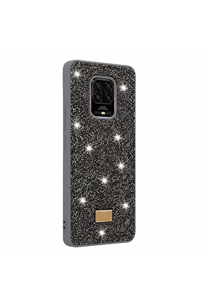 Pilanix Xiaomi Redmi Note 9 Pro Kılıf Silikon Kenarlı Taşlı Parlak Lux Diamon...