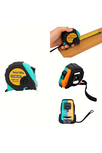 CASA JOY Ruletă de măsurat 3 m/10 ft cu bandă metalică, 12 bucăți/set, protec...