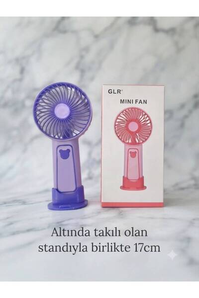Selinus 3 Kademeli Şarjlı Serinletici El Ve Masa Fanı Mor Renk
