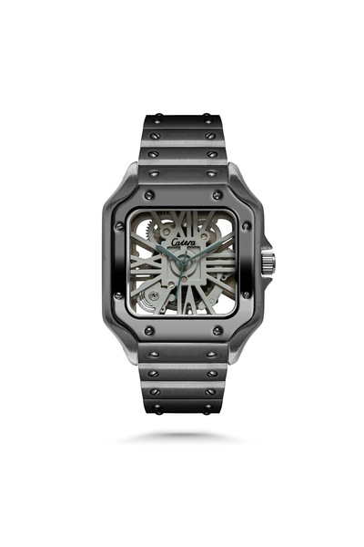 catera Men's Watch with Stainless Steel Square Mechanical Skeleton