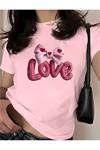 New Shine Βαμβακερό μπλουζάκι με στάμπα Love Fiyonk σε μεγάλο μέγεθος