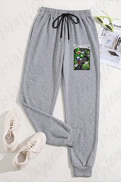ZOKAWEAR بنطلون رياضي مطبوع من Luigi Motocross للجنسين