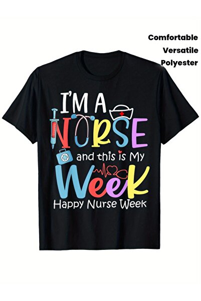 2mcup Happy Nurse Week 2024 T-Shirt Fashionable Short-Sleeved, Comfortable An...