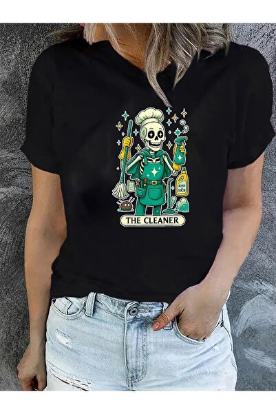 23 nisan Short Sleeve T-Shirt Featuring Skeleton Cleaner Graphic, Perfect for...