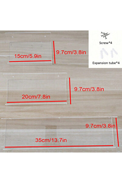 choice2 35cm 2pcs 2Pcs Transparent Storage Rack Acrylic U-shaped Wall-mounted...