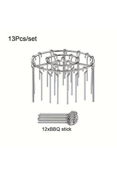 Choice1 13Pcs Air Fryer Specialized Barbecue Grill Stainless Steel Barbecue G...