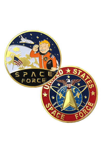 Choice Light Grey Souvenir Coin United States Space Force Golden Plated Comme...