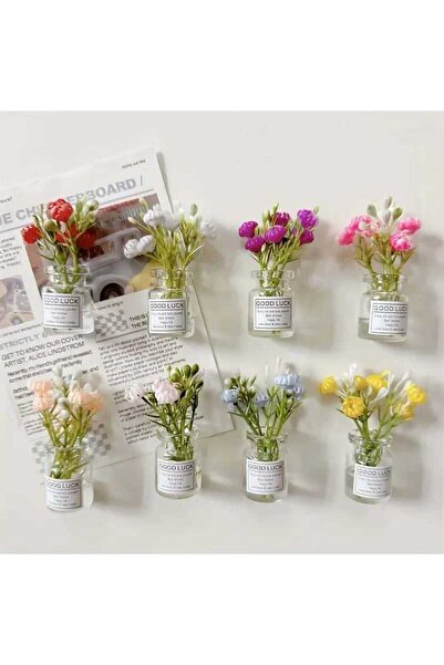 Choice 8pcs Small size 8pcs Glow in The Dark Mini Flower Vase Fridge Magnets ...