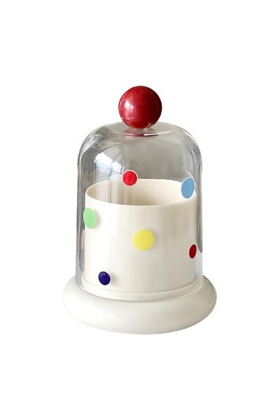 Choice1 Red Multi-Functional Cotton Swab Toothpick Polka Dot Decorative Stora...