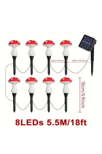 Choice أضواء حديقة خارجية على شكل فطر بـ 8 مصابيح LED تعمل بالطاقة الشمسية وم...