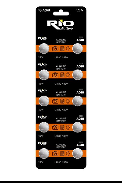 Venenon 10 Adet AG10 Alkaline Düğme Pil 1.5 Volt LR1130 / 389 / 189 Alkali Dü...