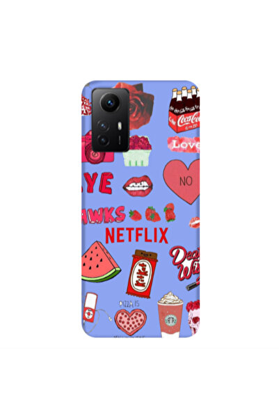 Other Xiaomi Redmi Note 12s pizza is my valentine Light Purple Colored Silico...
