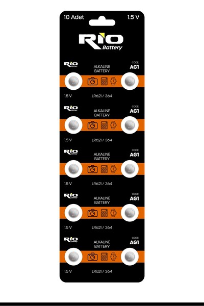 Venenon 10 Adet AG1 Alkaline Düğme Pil 1.5 Volt LR621 / 364 / 164 Alkali Düğm...