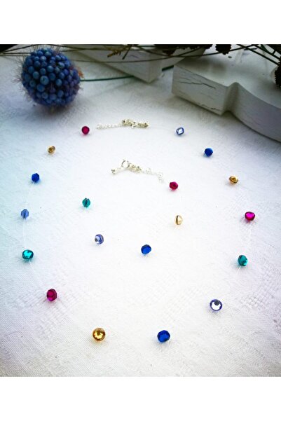 Handmade Πολύχρωμο Κολιέ Ασήμι 925