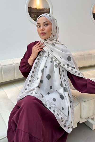 lamelif Polka Dot Pattern Soft Shawl Beige