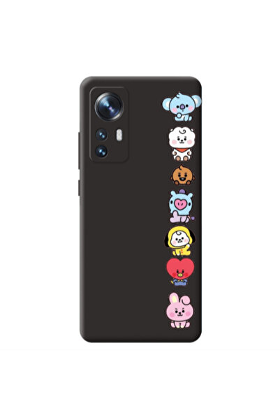 Other Xiaomi Mi 12 Lovely animals Black Colored Silicone TPU Θήκη