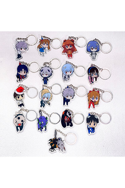 Choice11 5 cm 18 1/17Pcs Anime Figures Neon Genesis Evangelion Keychain Acces...