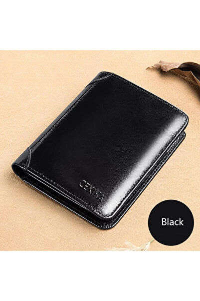 Choice1 black Men's Wallets RFID Blocking Genuine Leather Trifold Business Sh...