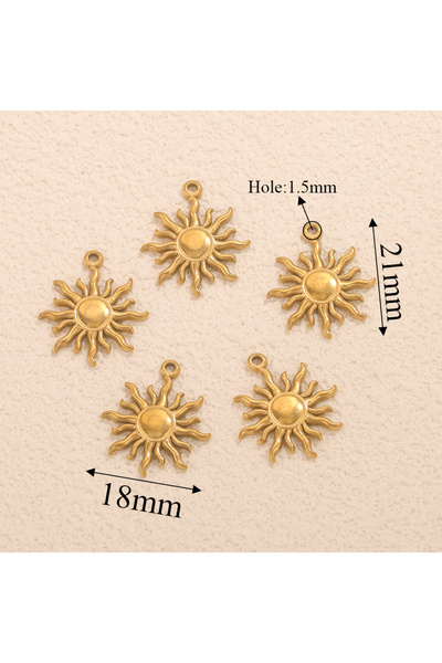 Choice Z2324GA 5pcs stainless steel Sun Sunlight Charms for Jewelry Connector...
