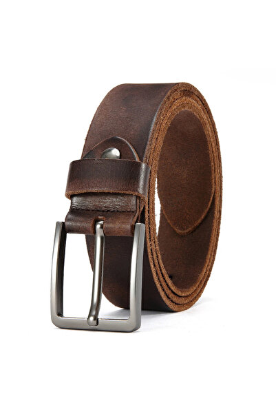 Choice3 105CM Brown Genuine Leather For Men's High Quality Buckle Jeans Cowsk...