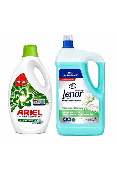 lenor Pachet Detergent lichid Mountain Spring, până la 105 spălări + Balsam d...