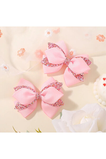 Choice FJ5111-2A-11 2Pcs/set Colorful Party Bowknot Ribbon Hair Clips for Gir...