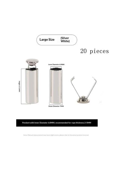 Choice4 Bright Silver 20pcs 20Pcs DIY Lanyard Accessories Metal Rope Ends Sto...