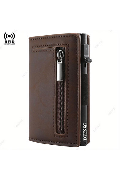 Choice Coffee Anti-theft Holder Men Wallets Rfid Blocking Aluminum Leather Po...
