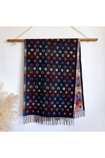 choice2 black Stylish National Pattern Women's Faux Cashmere Infinity Scarf W...