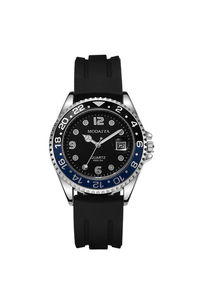 Choice4 Silicone Black Blue Fashion Men Business Watches Casual Silicone Band...