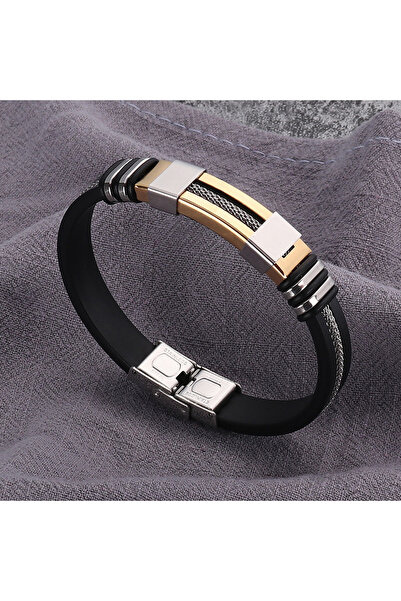 Choice1 YA7303-2 Fashion Stainless Steel Bracelets Men Wrist Band Black Groov...