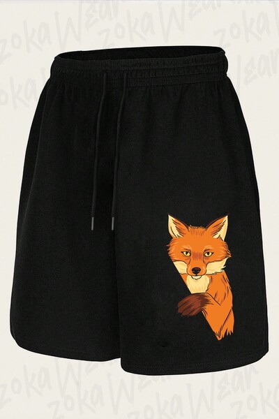 ZOKAWEAR Unisex Fox Design Printed Shorts
