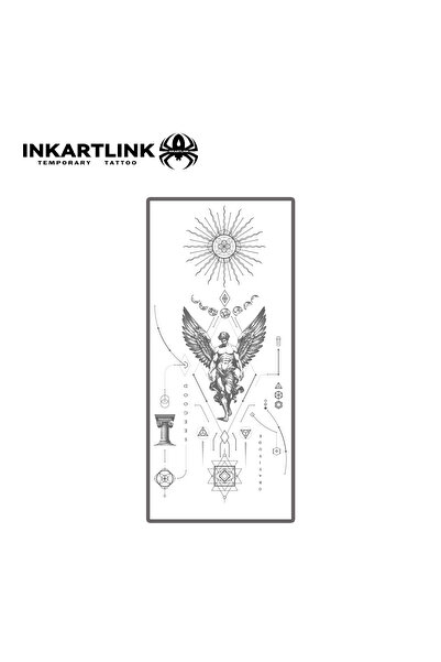 Choice Light Grey INKARTLINK Sun God Wing Geometrical Secret Symbol Temporary...