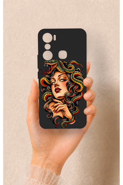 Vip Case حافظة سيليكون بنمط ميدوسا متوافقة مع هاتف إنفينيكس هوت 20i