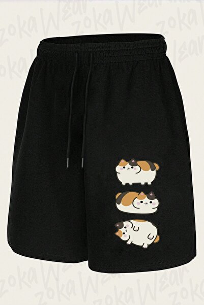 ZOKAWEAR Unisex Ffxiv Fat Cat Vertical Design Printed Shorts