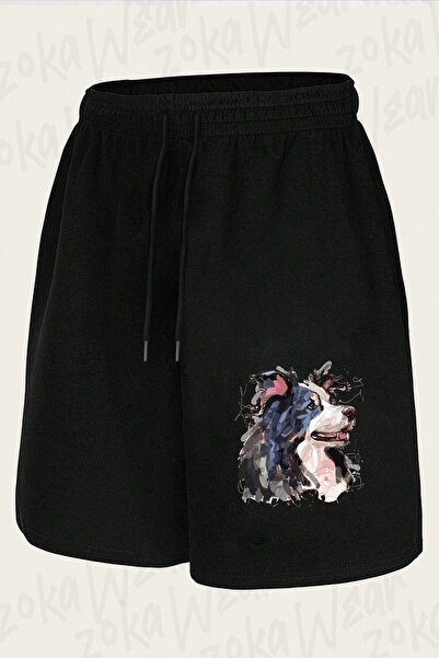 ZOKAWEAR Unisex Border Collie Dreaming Design Printed Shorts