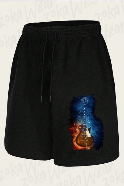 ZOKAWEAR Unisex σορτς με στάμπα Gibson Guitar Design