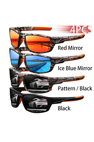Choice1 Red-Blue-PaBlack-Bla 4PCS Fashion Vintage Pattern Fishing Driving Cyc...