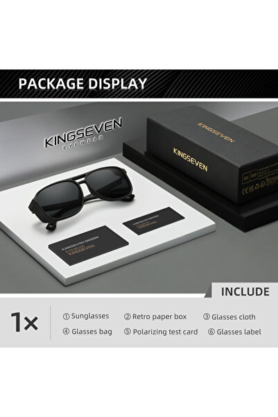 choice2 Black Gray KINGSEVEN Trendy Rectangle Large Frame Sunglasses Vintage ...