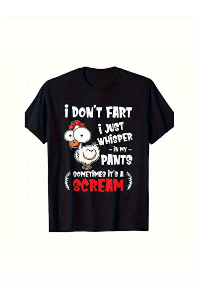 212Wear تي شيرت رجالي بتصميم كرتوني على شكل دجاجة مع شعار "I Don't Fart I Whi...