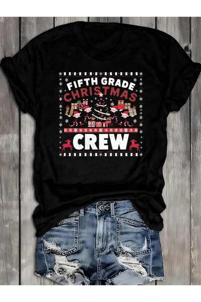 212Wear Fifth Grade | 100% Black T-Shirt, Crew Neck, Short Sleeve, Regular Fi...