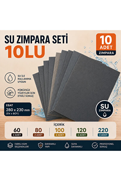 Kapax Su Zımparası Seti 10'lu Oto Boya Seramik Metal Ahşap İçin