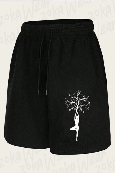 ZOKAWEAR Unisex Tree Design Printed Shorts