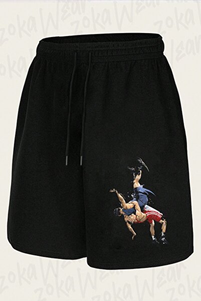 ZOKAWEAR Unisex Wrestling Design Printed Shorts