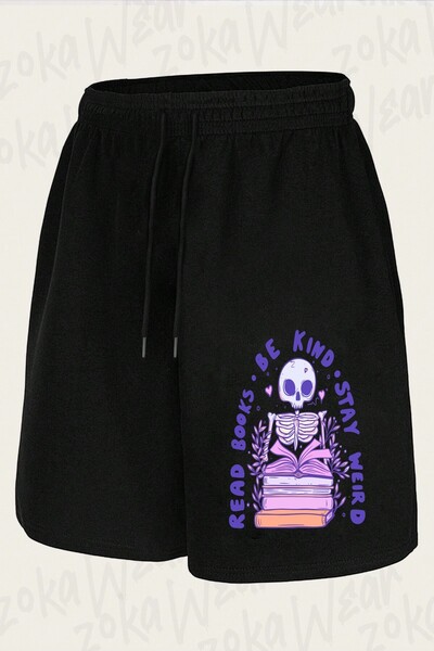 ZOKAWEAR Unisex Read Books Be Kind Stay Weird Design Printed Shorts