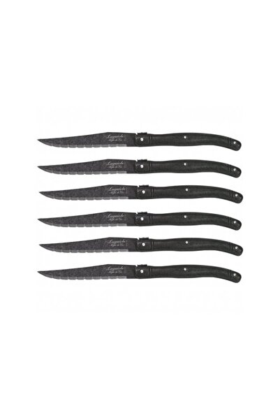 OEM Set 6 cutite, Laguiole, Otel, Negru