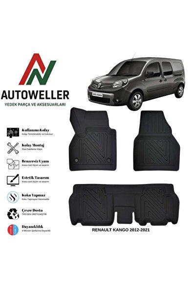 AutoWeller Renault Kangoo 2015-2021 Havuzlu Oto Havuzlu 3D TPE Oto Paspas Takımı